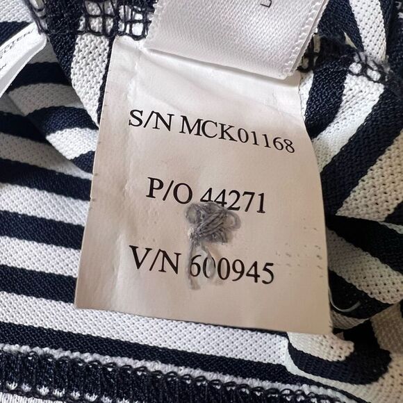 Cutter & Buck Mens Blue White Stripe Stretch Short Sleeve Polo Shirt Medium - Picture 8 of 10